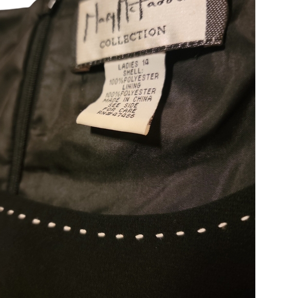 Maggy London Black A-Line Shift Dress w/ Contrast Stitching Size 14 - Picture 5 of 7